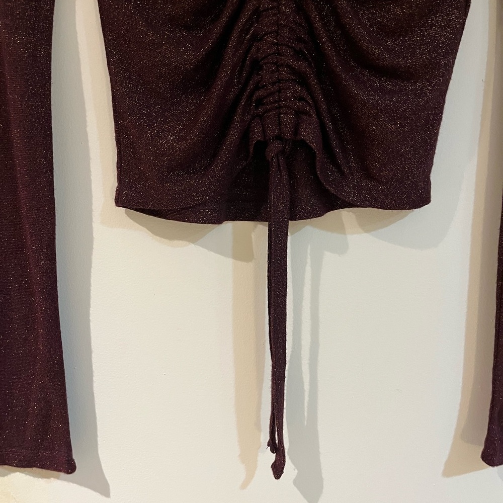 AllSaints Rina Glitz Ruched Drawstring Top. - Picture 5 of 7